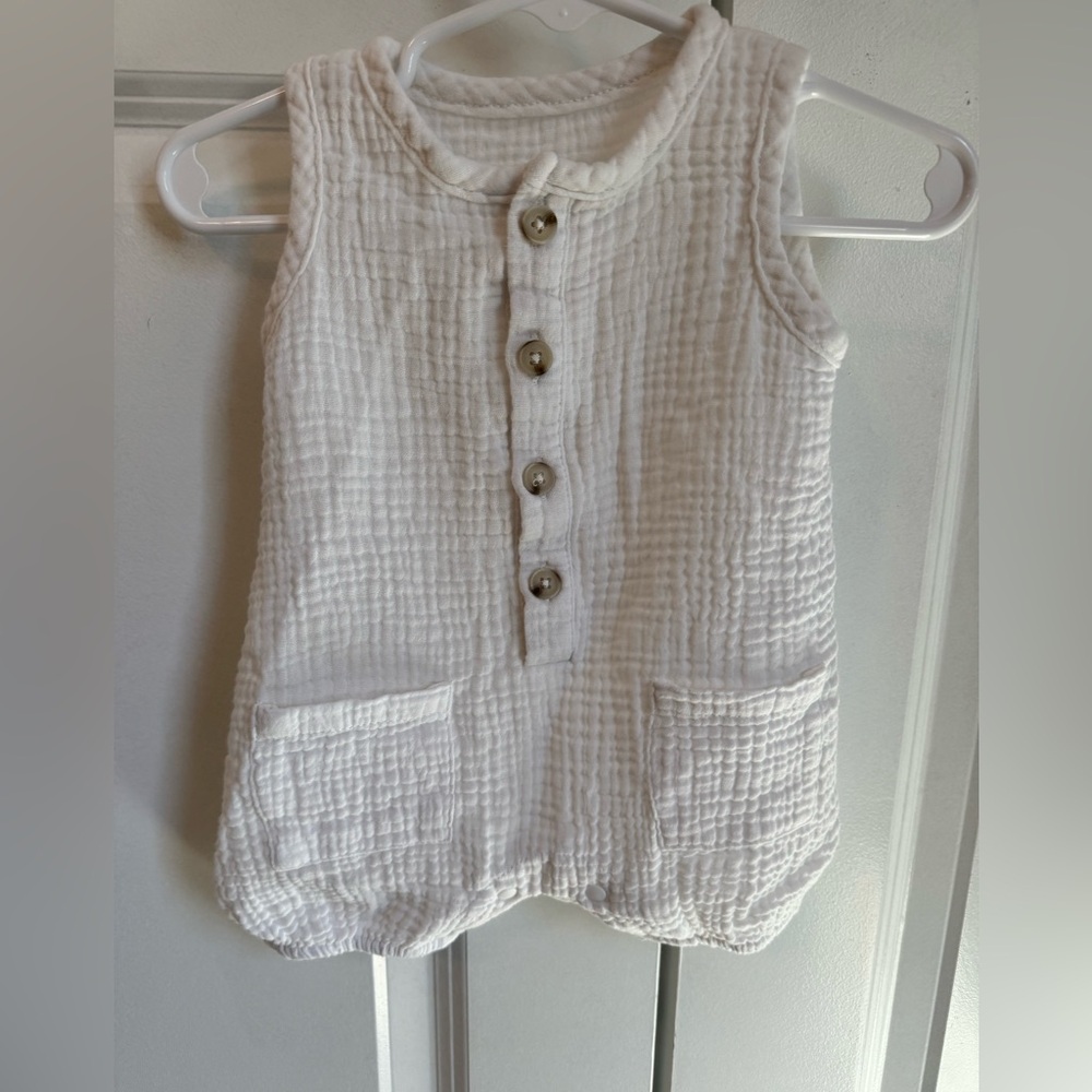 Muslin White Onesie